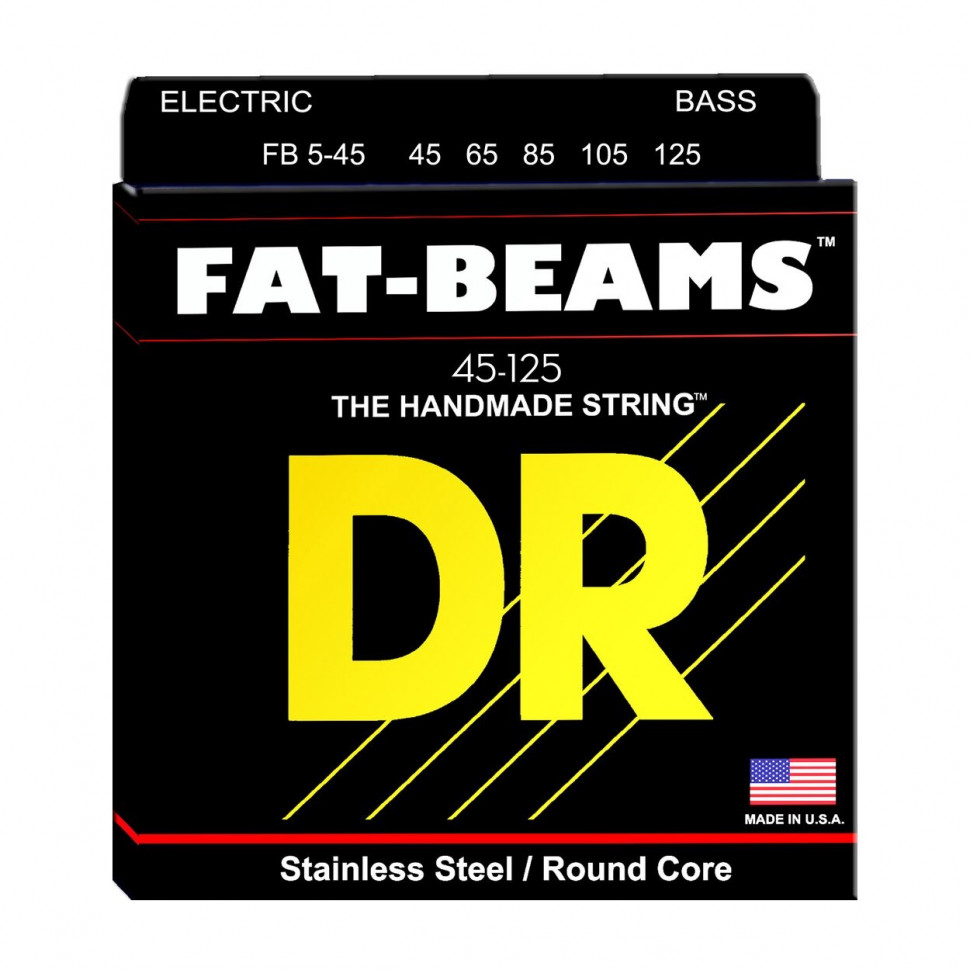 DR FB5-45 FAT-BEAM Stainless Steel 45-125 струны для бас-гитары