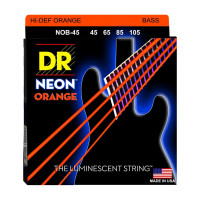 DR NOB-45 HI-DEF NEON ORANGE струны для бас-гитары 45-105 с люминисцентным покрытием