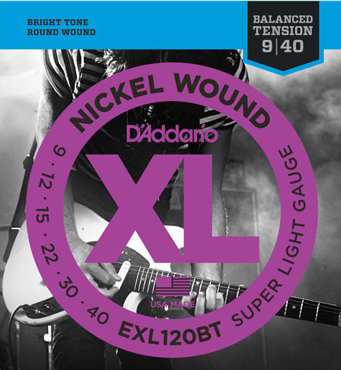 ​Струны для электрогитары D'Addario EXL120BT Nickel Wound Balanced Tension Super Light 9-40