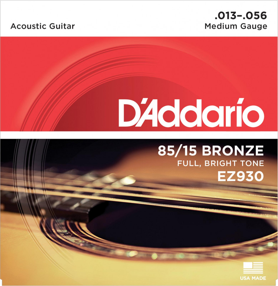 D'Addario EZ930 85/15 American Bronze Acoustic Medium 13-56 струны для акустической гитары
