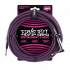 Кабель инструментальный Ernie Ball 6068 прямой-угловой 7,62 м, черно-фиолетовый