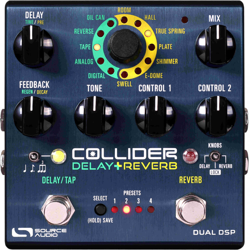 Source Audio One Series Collider Stereo Delay Reverb гитарный эффект реверб и дилей
