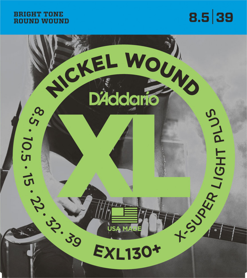 ​Струны для электрогитары D'Addario EXL130+ Nickel Wound Extra Super Light Plus 8,5-39